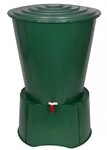Kreher Regentonne XL Wassertonne 310 Liter mit Hahn, Deckel und Stand (Monoblock)