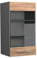 Vicco Glash&auml;ngeschrank Fame-Line, Goldkraft Eiche/Anthrazit, 40 cm (1-St)
