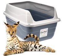 GarPet Katzentoilette XXL Extra hohe Katzentoilette offene Katzenklo mit hohem Rand