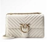 PINKO Umh&auml;ngetasche Classic DC Sheep Nappa Chevron, aus echtem Schafsleder wei&szlig; M 