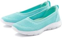 Sneaker Ballerinas LASCANA "Halbschuh, Slip-On-Sneaker", Damen, Gr. 35, blau (mint),