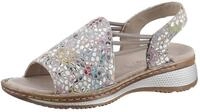 Riemchensandale ARA "HAWAII", Damen, Gr. 36, bunt (taupe multi), Veloursleder,...