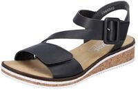 Riemchensandale RIEKER, Damen, Gr. 36, schwarz, Lederimitat, Schuhe Riemchensandale,