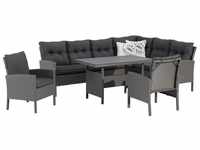 Trend Line Rom Dining Lounge XL Set 5-teilig Kunststoffgeflecht grau