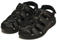 Sandale GEOX "UOMO SANDAL STRADA C", Herren, Gr. 39, braun (schwarz, braun),
