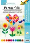 Folia Bastelkartonpapier Folia Fensterfolie, 23x33cm, 10 Blatt, farbig sortiert