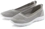 LASCANA Halbschuh, Slip-On-Sneaker, Sneaker Ballerinas zum Reinschl&uuml;pfen VEGAN grau