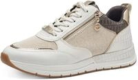 Keilsneaker TAMARIS, Damen, Gr. 36, wei&szlig; (ivory kombiniert), Lederimitat, Textil,