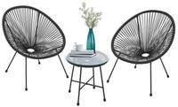 Juskys Balkonset Ostana, (3-tlg), 2 Sessel plus Tisch, witterungsbest&auml;ndig, stabil