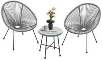 Juskys Balkonset Ostana, (3-tlg), 2 Sessel plus Tisch, witterungsbest&auml;ndig, stabil