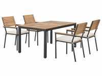 Juskys Garten-Essgruppe Rhodos, (5-tlg), aus Akazienholz mit Tisch, 4 Stühlen &