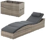 Juskys Wellnessliege Lamia, Polyrattan Liege, klappbar, Kopfteil verstellbar,...