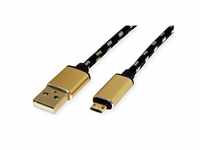 ROLINE GOLD USB 2.0 Kabel, Typ A ST - Micro B ST (reversibel) USB-Kabel, USB...