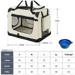 Juskys Tiertransporttasche Lassie, mit Decke, Tasche,Griffen und Fressnapf beige 42