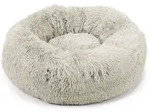 Beeztees Tierbett Hundebett Yali Pl&uuml;sch hellgrau grau 60 cm x 60 cm