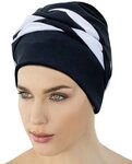 Fashy Badekappe Fashy - Badehaube Badekappe Bademode Damen Schwarz Wei&szlig; 3493-20