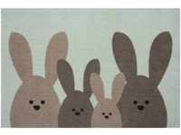 Fußmatte Bunny Family, HANSE Home, rechteckig, Höhe: 7 mm, Schmutzfangmatte,...