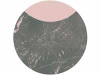 Komar Vliestapete Stripe Marmor, 125x125 cm (Breite x Höhe), rund und...