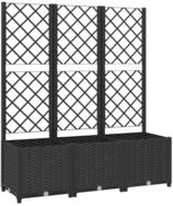vidaXL Rankgitter 120 x 40 x 136 cm Pflanzk&uuml;bel mit Spalier Schwarz 120x40x136...