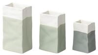 R&auml;der Design Dekovase Mini-Porzellant&uuml;te Gr&uuml;n 3er Set