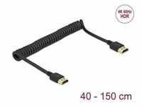 Delock HDMI Spiralkabel 4K 60 Hz HDMI-Kabel, HDMI-A, HDMI (40,00 cm)