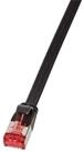 LogiLink LOGILINK Patchkabel SlimLine CAT.6A U/FTP schwarz 0,25m Netzwerkkabel