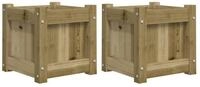 vidaXL Blumentopf Pflanzk&uuml;bel 2 Stk. Kiefernholz Impr&auml;gniert (2 St)