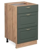 Vicco Unterschrank Fame-Line, Gr&uuml;n-Gold Landhaus/Eiche, 50 cm ohne...