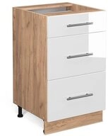 Vicco Unterschrank Fame-Line, Wei&szlig; Hochglanz/Goldkraft Eiche, 50 cm ohne