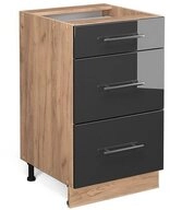Vicco Unterschrank Fame-Line, Anthrazit Hochglanz/Eiche, 50 cm ohne...