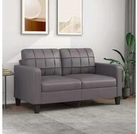 vidaXL Sofa vidaXL 2-Sitzer-Sofa Grau 140 cm Kunstleder