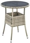 Juskys Gartentisch Yoro, rund, aus Polyrattan, wetterfest & langlebig, pflegeleicht
