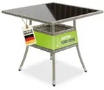 Juskys Gartentisch Yoro, eckig, aus Polyrattan, wetterfest & langlebig,...