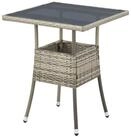 Juskys Gartentisch Yoro, eckig, aus Polyrattan, wetterfest & langlebig, pflegeleicht