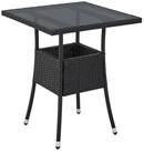 Juskys Gartentisch Yoro, eckig, aus Polyrattan, wetterfest & langlebig, pflegeleicht
