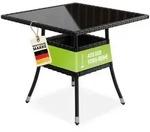 Juskys Gartentisch Yoro, eckig, aus Polyrattan, wetterfest & langlebig,...