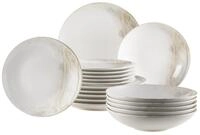 Teller-Set M&Auml;SER "Ossia", wei&szlig; (wei&szlig;, beige), 18, Geschirr-Sets, Teller-Set