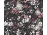 A.S. Création Vliestapete Livingwalls Mata Hari, Florale Tapete, rot, schwarz