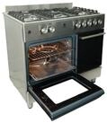 Gasline Gas-Standherd mit Elektrobackofen und Flaschenschrank GAG90GOXFLE, mit
