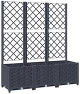 vidaXL Blumenkasten 120 x 40 x 136 cm Pflanzk&uuml;bel mit Spalier blaugrau...