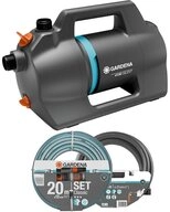 GARDENA Hauswasserwerk Gardena Gartenpumpe 4100 Silent Set mit 20 m Schlauch +