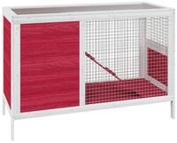 vidaXL Kleintierstall, Kaninchenstall Rot 103x44x69,5 cm Massivholz Kiefer