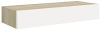 vidaXL Wandregal, Regal mit Schublade Eichen-Optik und Wei&szlig; 60x23,5x10 cm MDF
