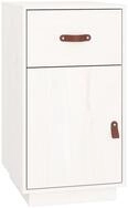 vidaXL Beistellschrank Schreibtisch-Schrank Wei&szlig; 40x50x75 cm Massivholz Kiefer