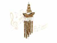 Relaxdays Wind Chime Bamboo 66 x 19 cm beige