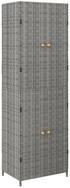 vidaXL Garten-Ger&auml;teschrank NA Gartenschrank Grau 59x40x180 cm Polyrattan...