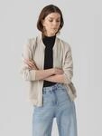 Bomberjacke VERO MODA "VMCOCO L/S BOMBER NOOS", Damen, Gr. XS, beige (silber lining),
