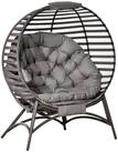 Outsunny Gartenstuhl 1 sitzer Korb-Stuhl, mit Kissen, oval, Korb, faltbar