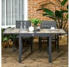 Outsunny Gartentisch Balkontisch mit Ausziehbarer Tischplatte, 160 x 80 x 75cm