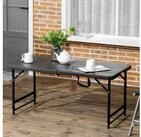 Outsunny Gartentisch Campingtisch Buffettisch mit Stahlgestell (Terrassentisch f&uuml;r 4